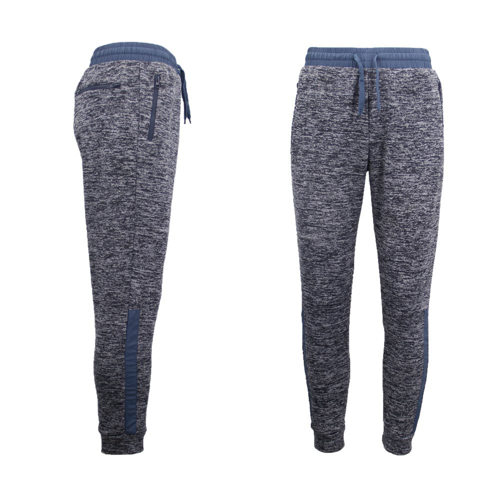 Mens Joggers Trousers Gym Sport Casual Sweat Track Pants Cuffed Hem w Zip Pocket, Navy, 4XL V474-400706