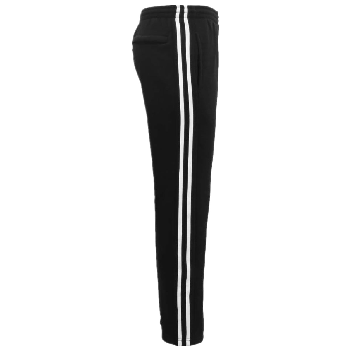 Men's Fleece Casual Sports Track Pants w Zip Pocket Striped Sweat Trousers S-6XL, Black, 4XL V474-405978