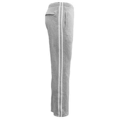 Men's Fleece Casual Sports Track Pants w Zip Pocket Striped Sweat Trousers S-6XL, Light Grey, 3XL V474-405983
