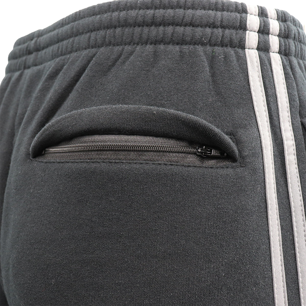 Men's Fleece Casual Sports Track Pants w Zip Pocket Striped Sweat Trousers S-6XL, Navy, 4XL V474-405986