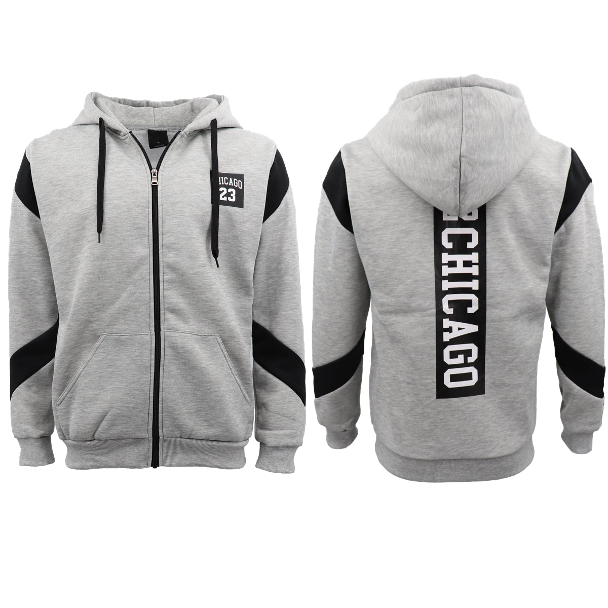 Men's Fleece Zip Up Hoodie Shirt Chicago Bulls 23 Michael Jordan Sweat Jacket, Yellow, S