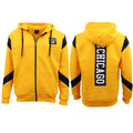 Men's Fleece Zip Up Hoodie Shirt Chicago Bulls 23 Michael Jordan Sweat Jacket, Yellow, XL