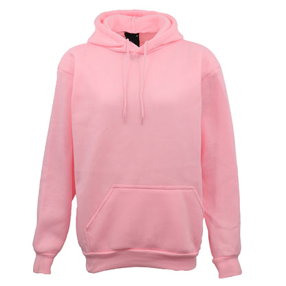 Adult Unisex Men's Basic Plain Hoodie Pullover Sweater Sweatshirt Jumper XS-8XL, Light Pink, 3XL V474-431898