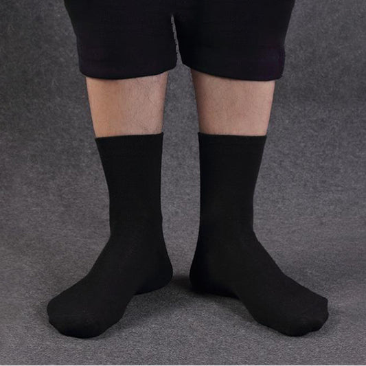 10 Pairs Men's Women's Cotton Breathable Crew Length Socks Work Business Cushion, Black V474-434182