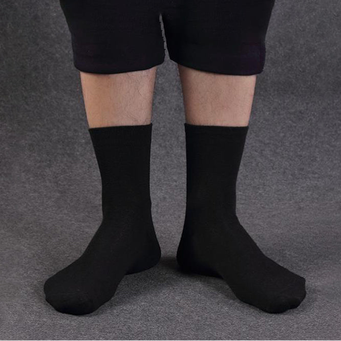 10 Pairs Men's Women's Cotton Breathable Crew Length Socks Work Business Cushion, Black V474-434182