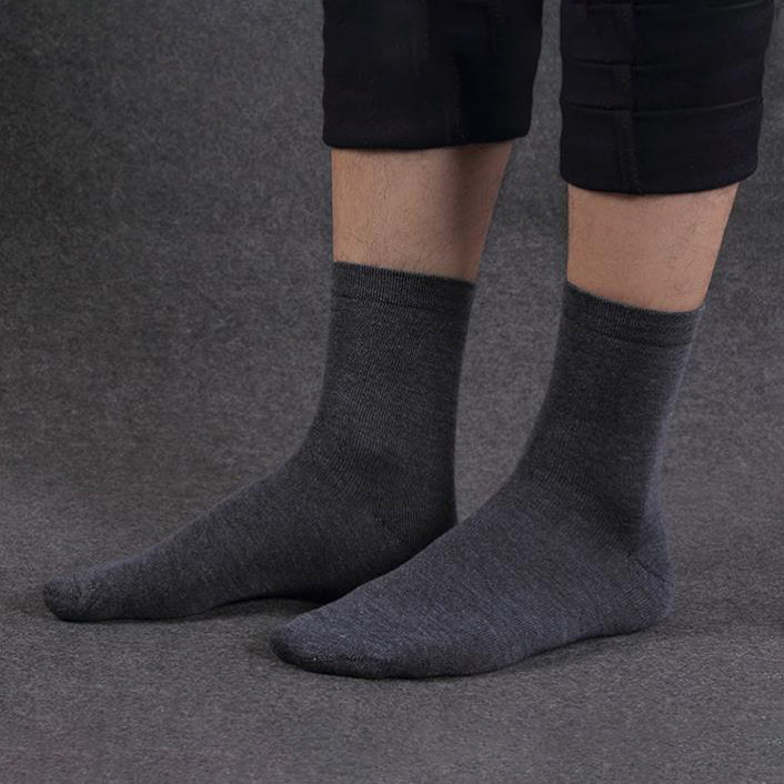 10 Pairs Men's Women's Cotton Breathable Crew Length Socks Work Business Cushion, Dark Grey V474-434183