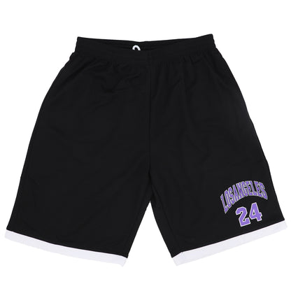 Men's Basketball Sports Shorts Gym Jogging Swim Board Boxing Sweat Casual Pants, Black - Los Angeles 24, S V474-436347