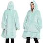 Oversized Soft Pullover Plain Hoodie Warm Fleece Blanket Plush Winter Sweatshirt, Aqua, Adult V474-438914