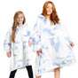 Oversized Soft Pullover Plain Hoodie Warm Fleece Blanket Plush Winter Sweatshirt, Blue Tie-Dye, Adult V474-438922