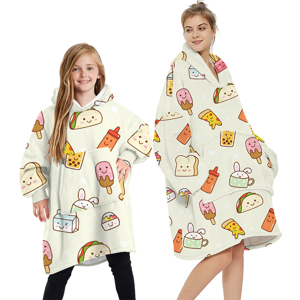 Oversized Soft Pullover Plain Hoodie Warm Fleece Blanket Plush Winter Sweatshirt, Food, Adult V474-438942