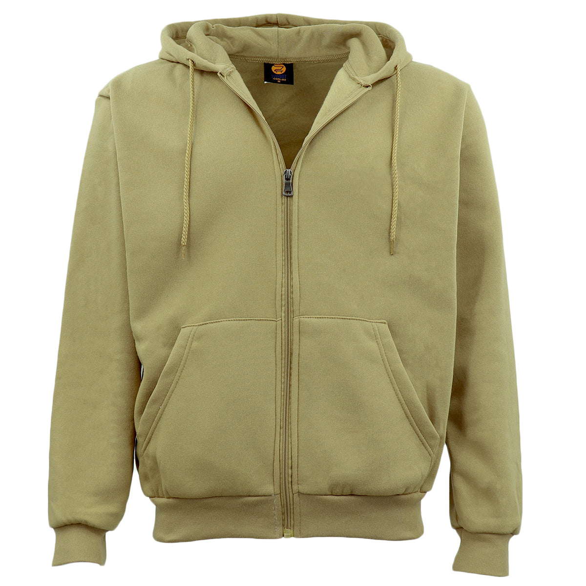 Adult Unisex Zip Plain Fleece Hoodie Hooded Jacket Mens Sweatshirt Jumper XS-8XL, Light Olive, XL V474-452208