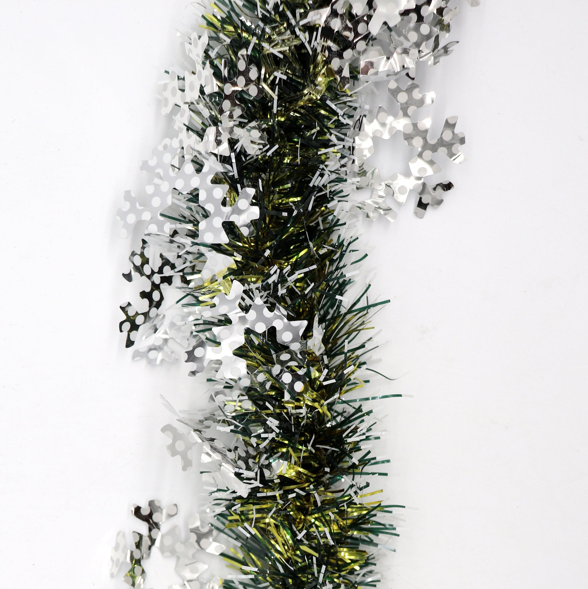 5x 2.5m Christmas Tinsel Xmas Garland Sparkly Snowflake Party Natural Home Decor, Snow in Black/Gold V474-453089