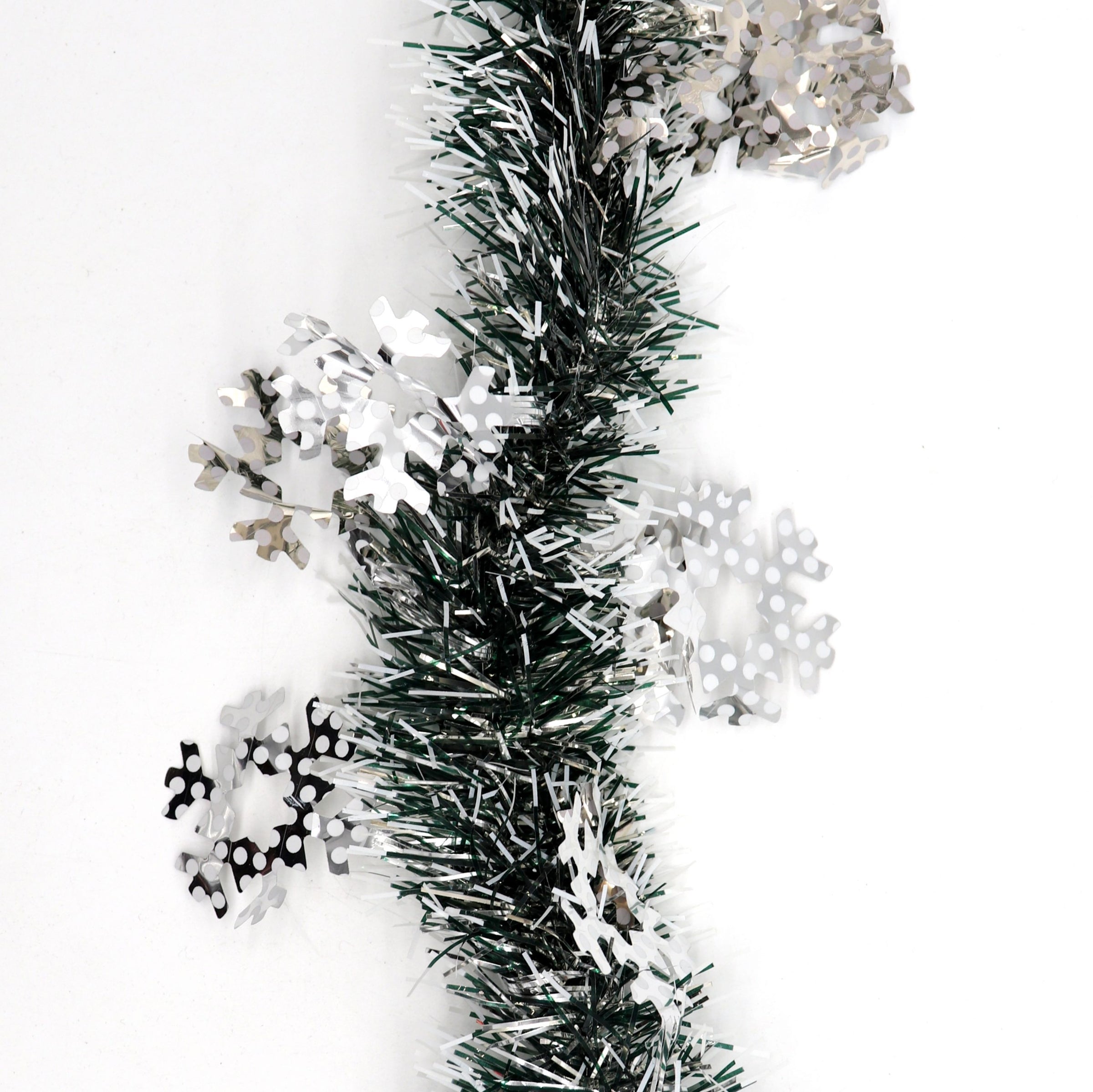 5x 2.5m Christmas Tinsel Xmas Garland Sparkly Snowflake Party Natural Home Decor, Snow in Black V474-453090