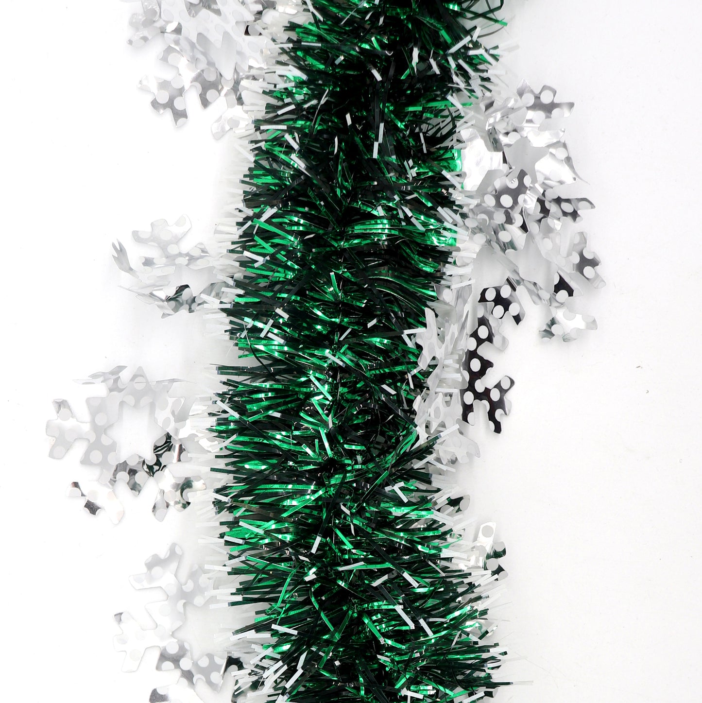 5x 2.5m Christmas Tinsel Xmas Garland Sparkly Snowflake Party Natural Home Decor, Snow in Dark Green V474-453091