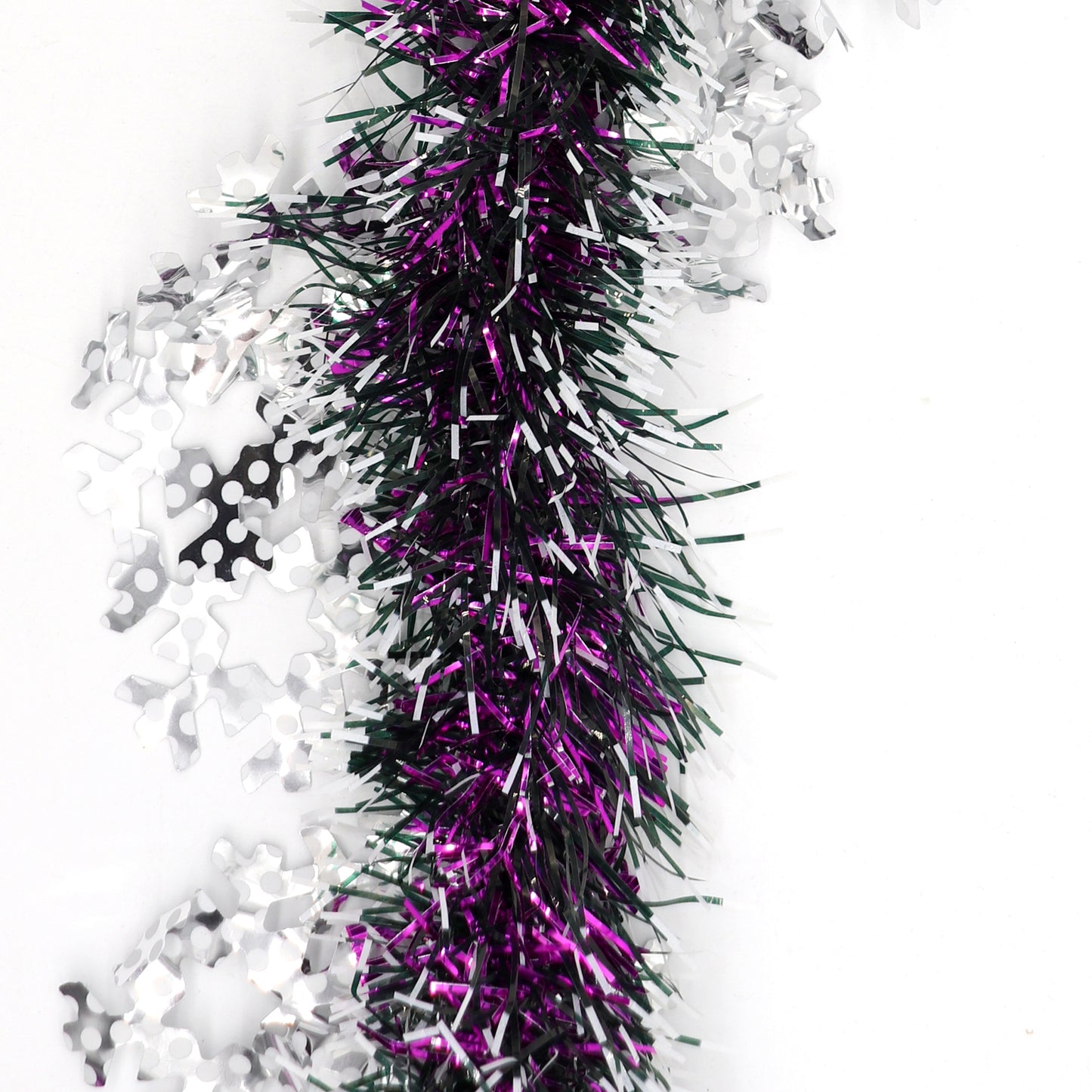 5x 2.5m Christmas Tinsel Xmas Garland Sparkly Snowflake Party Natural Home Decor, Snow in Hot Pink V474-453092