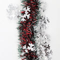 5x 2.5m Christmas Tinsel Xmas Garland Sparkly Snowflake Party Natural Home Decor, Snow in Red V474-453093