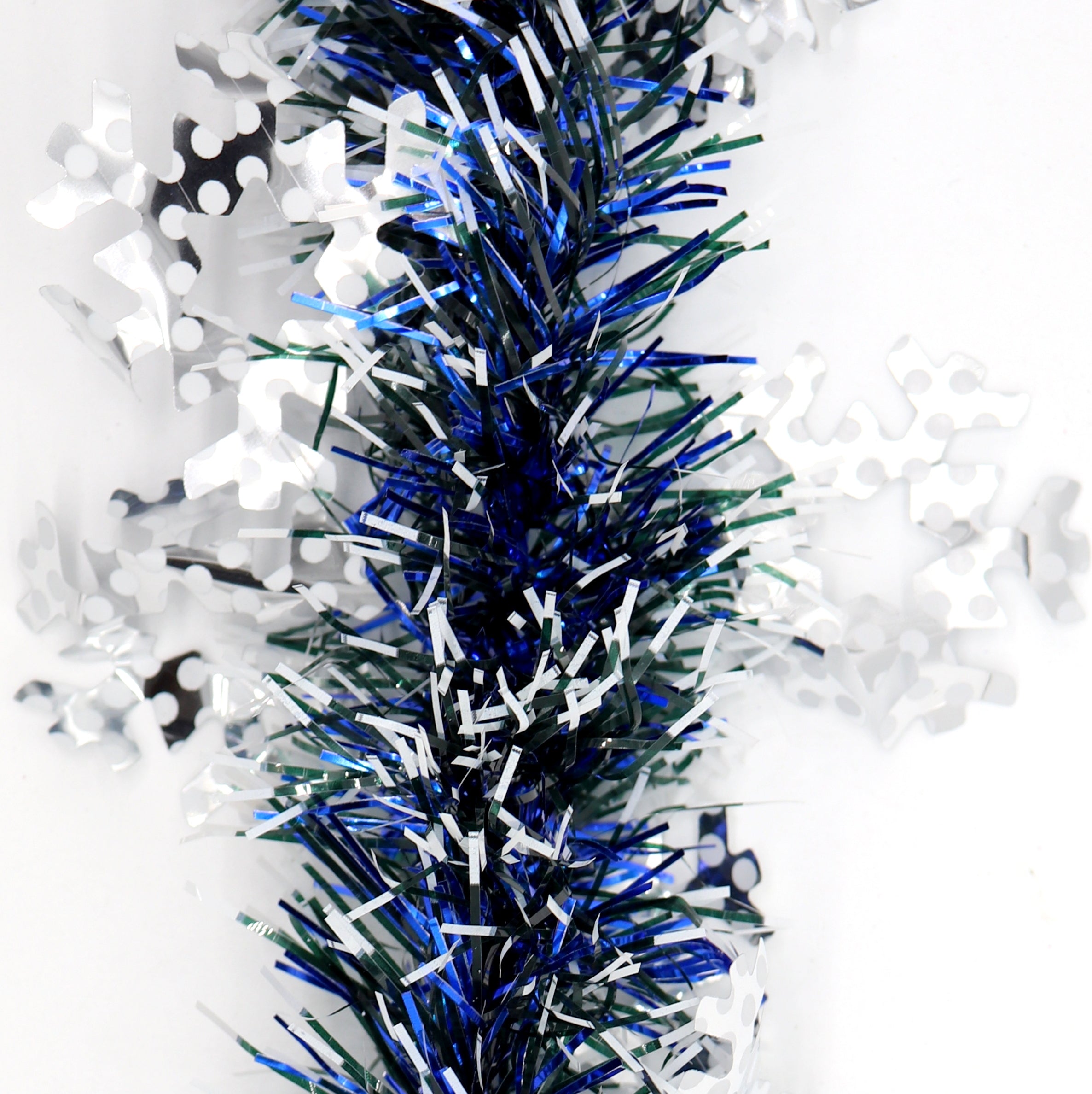 5x 2.5m Christmas Tinsel Xmas Garland Sparkly Snowflake Party Natural Home Decor, Snow in Blue V474-453094