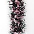 5x 2.5m Christmas Tinsel Xmas Garland Sparkly Snowflake Party Natural Home Decor, Bows (Black Pink) V474-453104