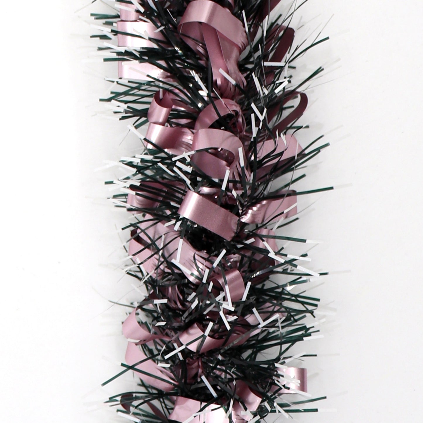 5x 2.5m Christmas Tinsel Xmas Garland Sparkly Snowflake Party Natural Home Decor, Bows (Black Pink) V474-453104