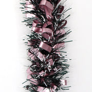 5x 2.5m Christmas Tinsel Xmas Garland Sparkly Snowflake Party Natural Home Decor, Bows (Black Pink) V474-453104