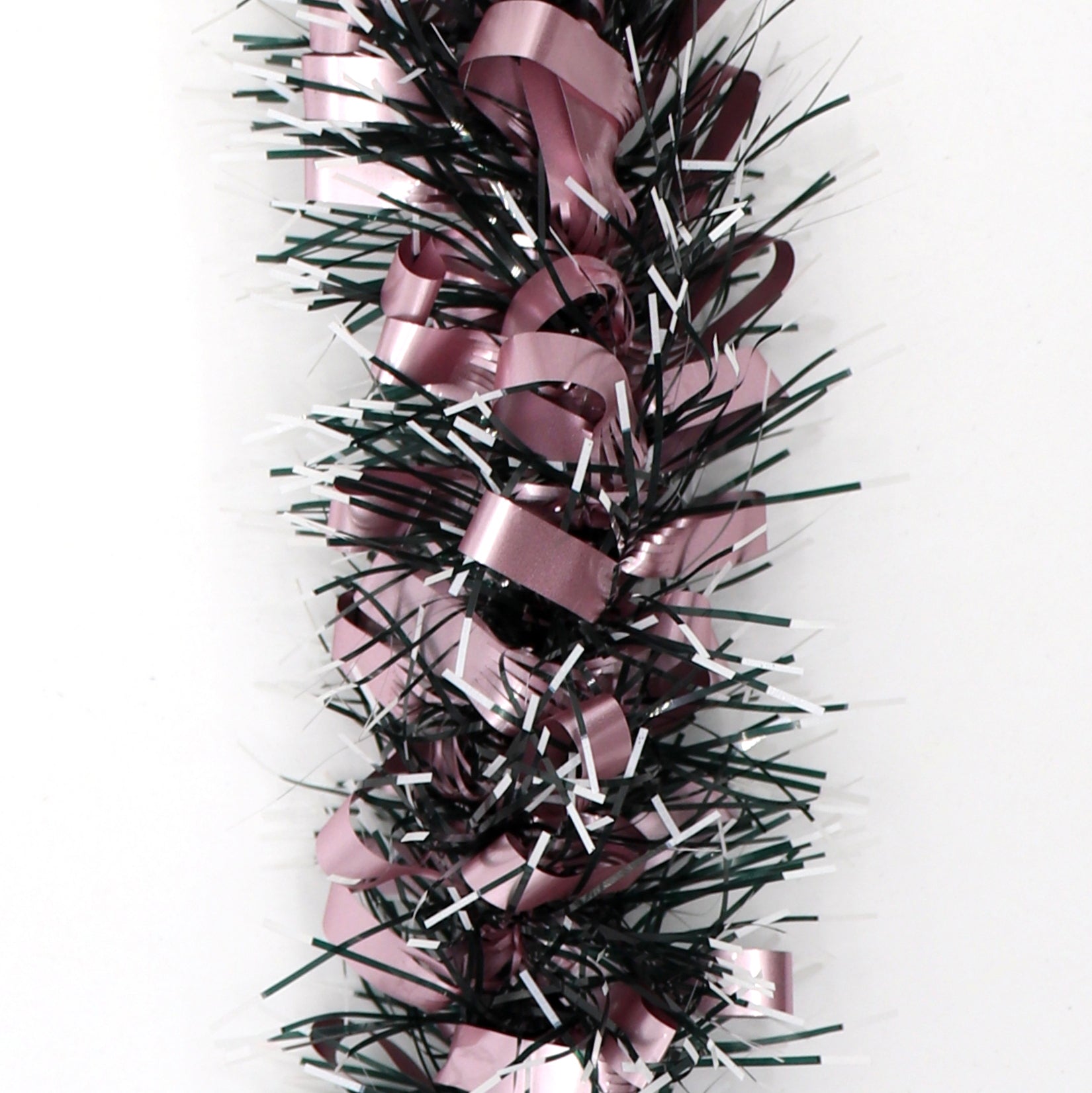 5x 2.5m Christmas Tinsel Xmas Garland Sparkly Snowflake Party Natural Home Decor, Bows (Black Pink) V474-453104