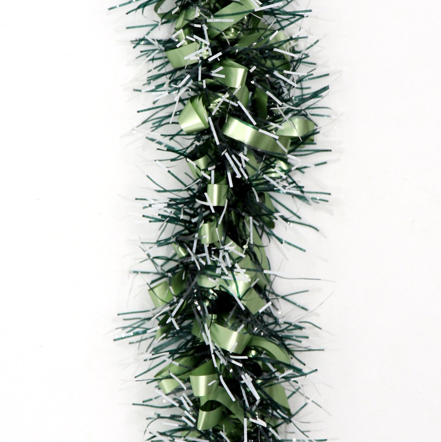 5x 2.5m Christmas Tinsel Xmas Garland Sparkly Snowflake Party Natural Home Decor, Bows (Black Light Green) V474-453110