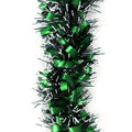 5x 2.5m Christmas Tinsel Xmas Garland Sparkly Snowflake Party Natural Home Decor, Bows (Black Green) V474-453111