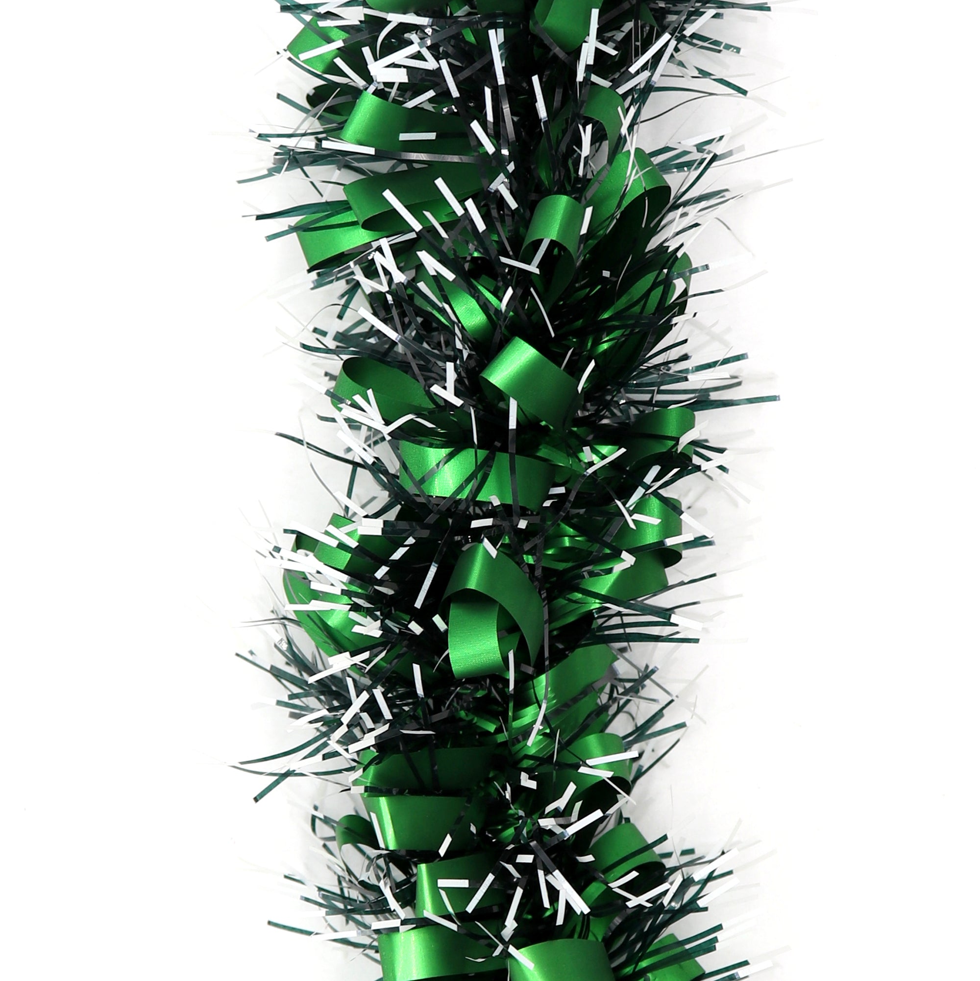 5x 2.5m Christmas Tinsel Xmas Garland Sparkly Snowflake Party Natural Home Decor, Bows (Black Green) V474-453111