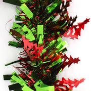 5x 2.5m Christmas Tinsel Xmas Garland Sparkly Snowflake Party Natural Home Decor, Trees (Green Red) V474-453136