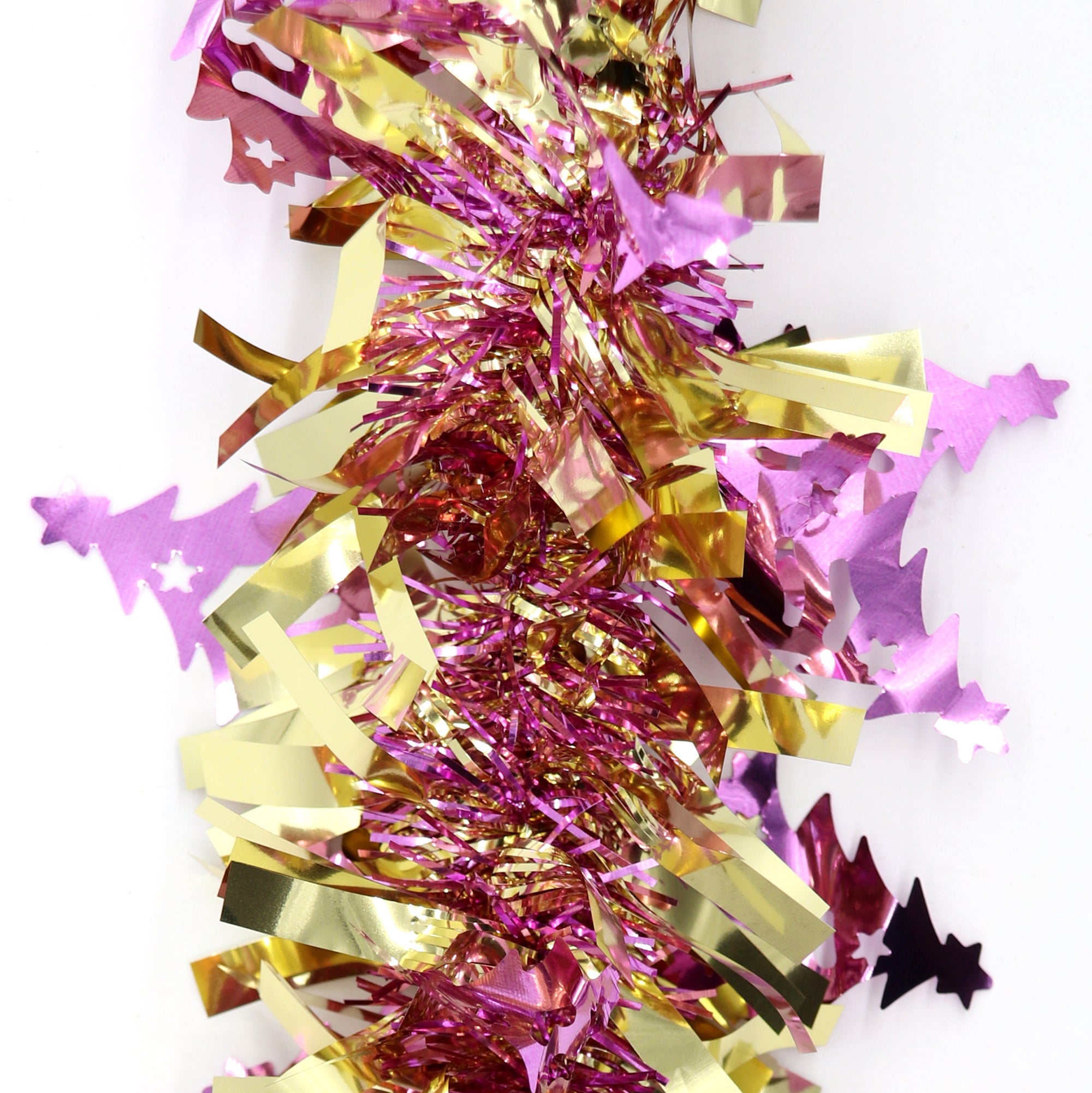 5x 2.5m Christmas Tinsel Xmas Garland Sparkly Snowflake Party Natural Home Decor, Trees (Pink) V474-453137