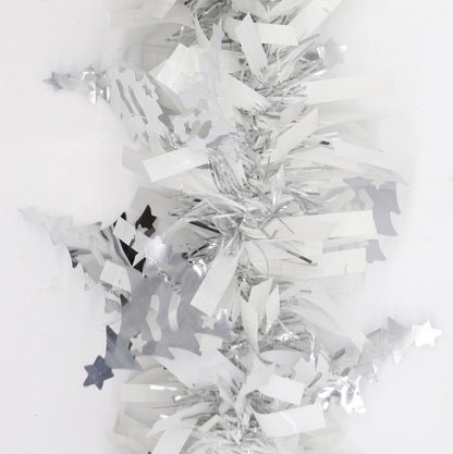 5x 2.5m Christmas Tinsel Xmas Garland Sparkly Snowflake Party Natural Home Decor, Trees (Silver) V474-453139