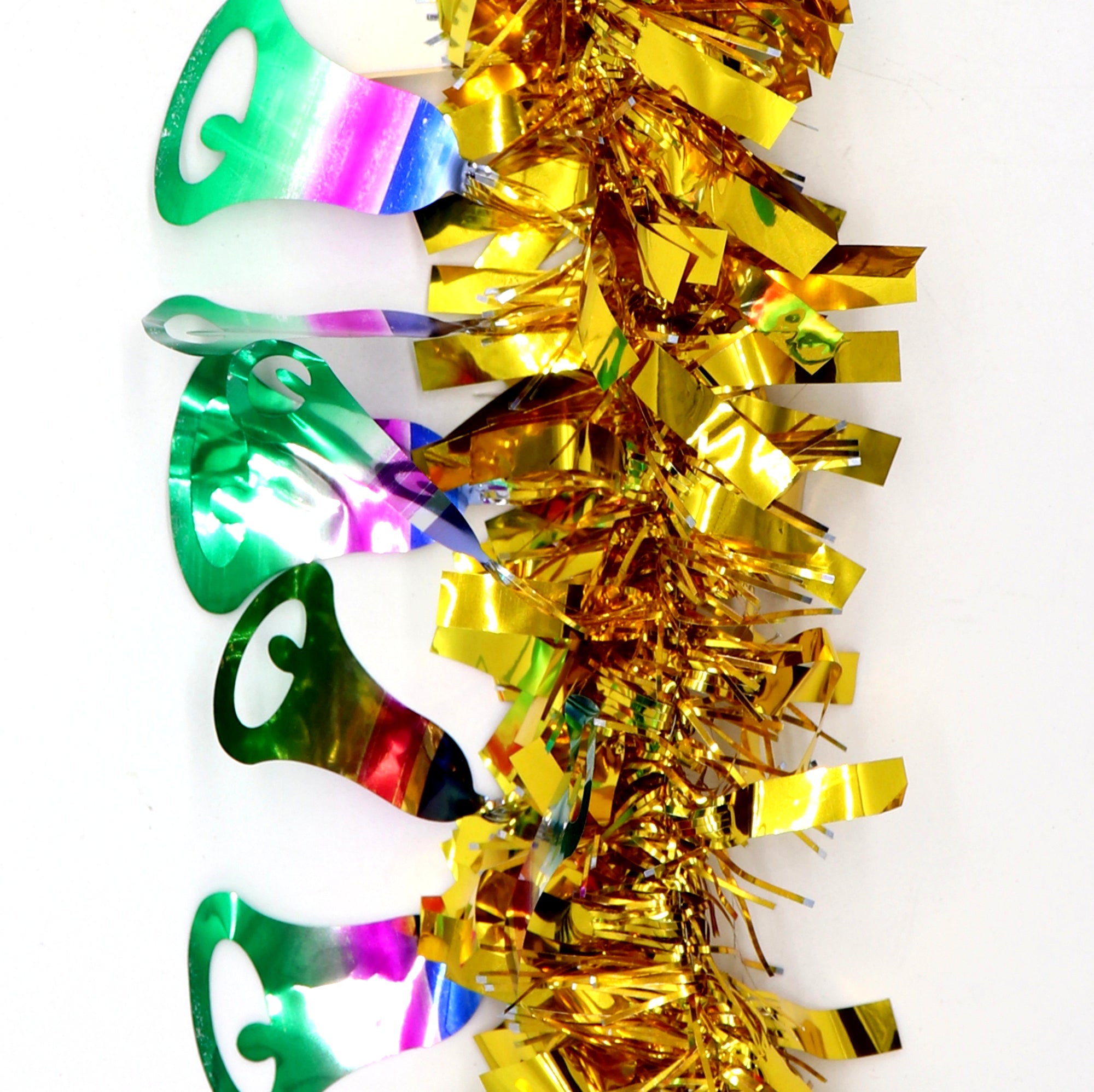 5x 2.5m Christmas Tinsel Xmas Garland Sparkly Snowflake Party Natural Home Decor, Bells (Gold) V474-453148