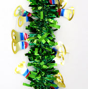 5x 2.5m Christmas Tinsel Xmas Garland Sparkly Snowflake Party Natural Home Decor, Bells (Green) V474-453152