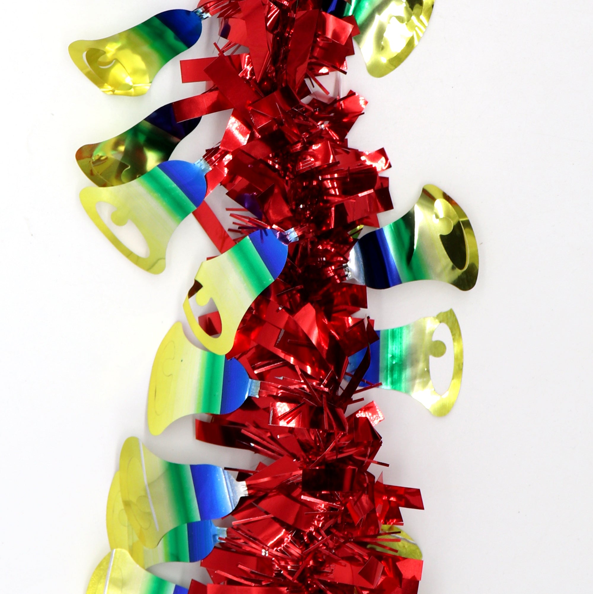 5x 2.5m Christmas Tinsel Xmas Garland Sparkly Snowflake Party Natural Home Decor, Bells (Red) V474-453154