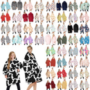 Oversized Soft Pullover Plain Hoodie Warm Fleece Blanket Plush Winter Sweatshirt, Grey w Beer Pocket, Adult V474-461988