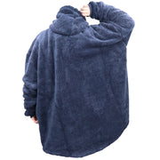 Oversized Soft Pullover Plain Hoodie Warm Fleece Blanket Plush Winter Sweatshirt, Grey w Beer Pocket, Adult V474-461988