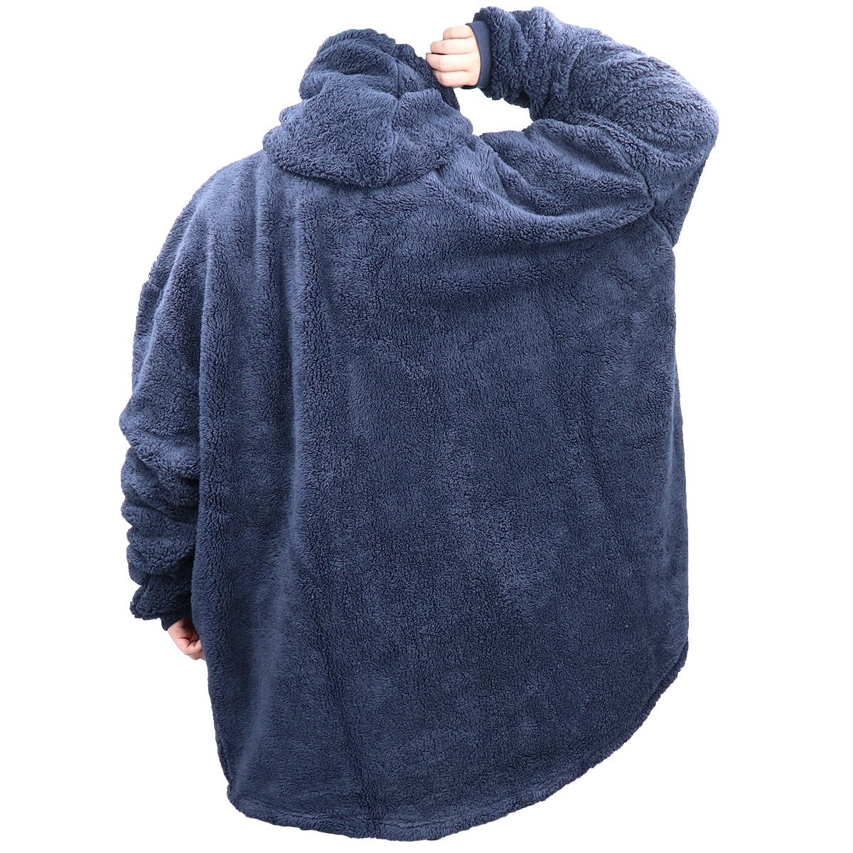 Oversized Soft Pullover Plain Hoodie Warm Fleece Blanket Plush Winter Sweatshirt, Grey w Beer Pocket, Adult V474-461988