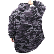 Oversized Soft Pullover Plain Hoodie Warm Fleece Blanket Plush Winter Sweatshirt, Grey w Beer Pocket, Adult V474-461988