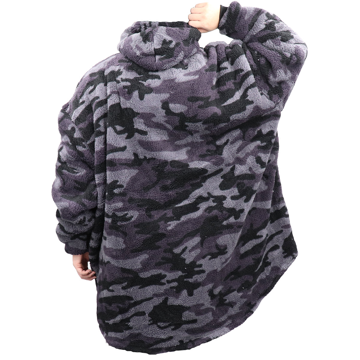 Oversized Soft Pullover Plain Hoodie Warm Fleece Blanket Plush Winter Sweatshirt, Grey w Beer Pocket, Adult V474-461988