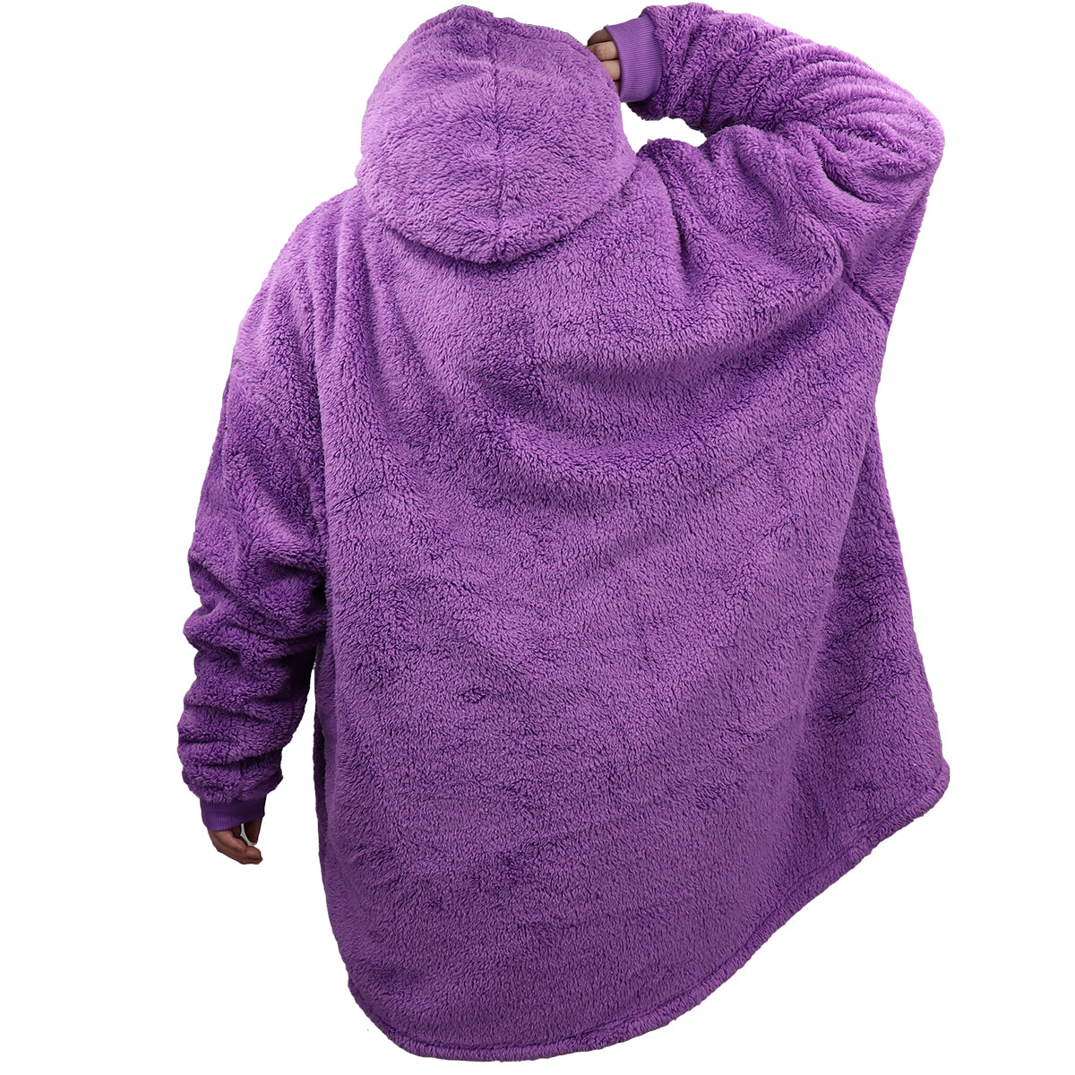 Oversized Soft Pullover Plain Hoodie Warm Fleece Blanket Plush Winter Sweatshirt, Grey w Beer Pocket, Adult V474-461988