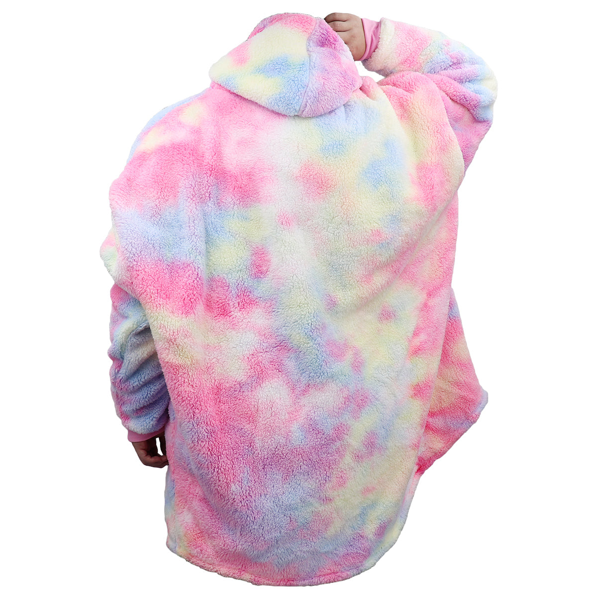 Oversized Soft Pullover Plain Hoodie Warm Fleece Blanket Plush Winter Sweatshirt, Grey w Beer Pocket, Adult V474-461988