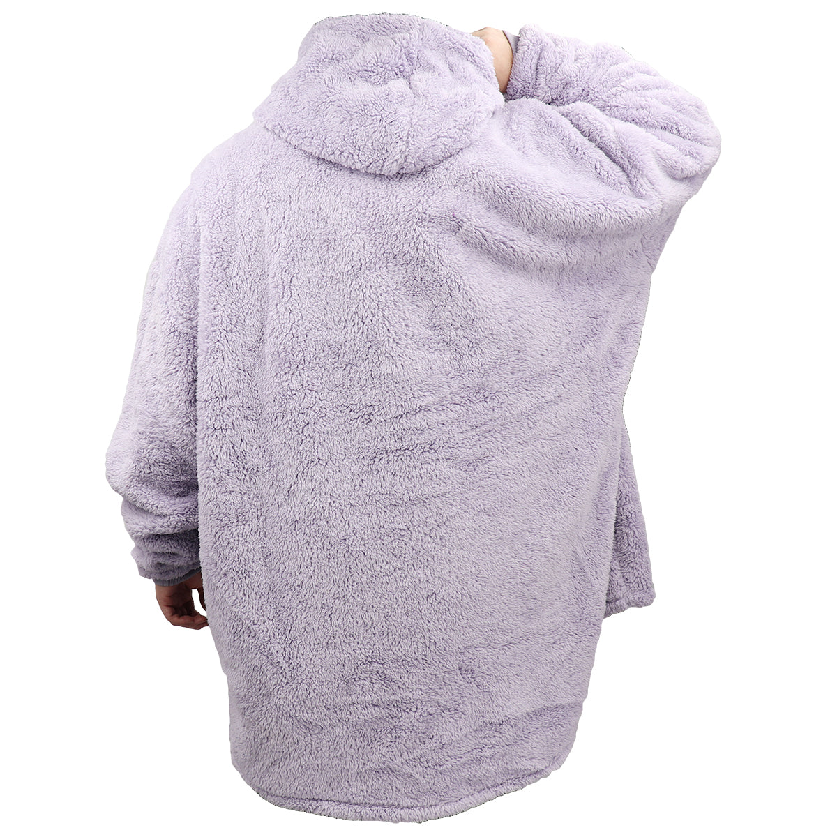 Oversized Soft Pullover Plain Hoodie Warm Fleece Blanket Plush Winter Sweatshirt, Grey w Beer Pocket, Adult V474-461988