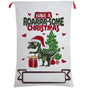 50x70cm Canvas Hessian Christmas Santa Sack Xmas Stocking Reindeer Kids Gift Bag, Have A Roar-some Christmas V474-462278