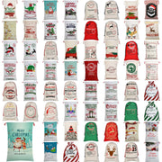 50x70cm Canvas Hessian Christmas Santa Sack Xmas Stocking Reindeer Kids Gift Bag, Cream - North Pole Express V474-462286