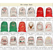 50x70cm Canvas Hessian Christmas Santa Sack Xmas Stocking Reindeer Kids Gift Bag, Cream - North Pole Express V474-462286
