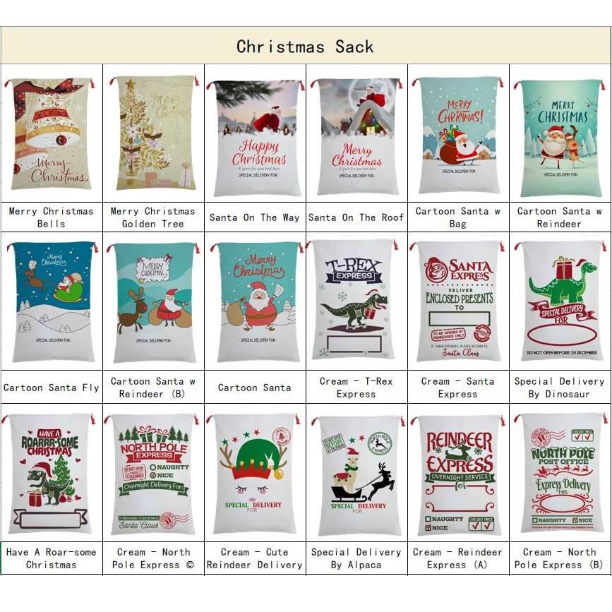 Large Christmas XMAS Hessian Santa Sack Stocking Bag Reindeer Children Gifts Bag, Have A Roar-some Christmas V474-462323
