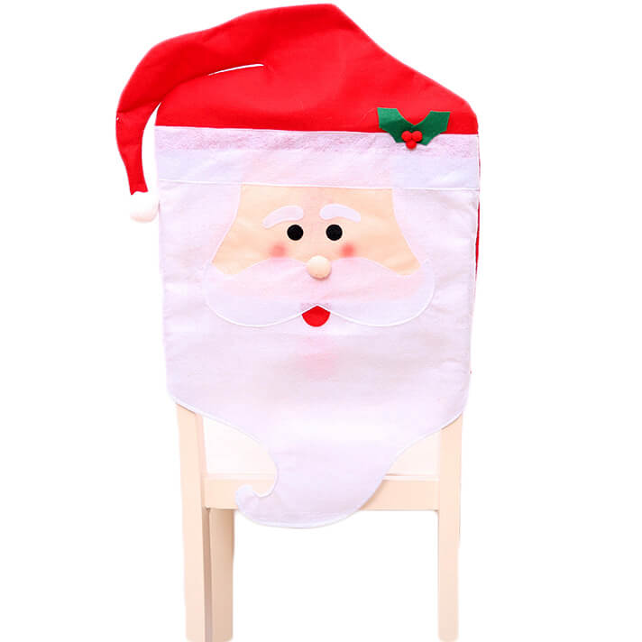 6x Christmas Cute Lady Santa Hat Chair Covers Dinner Home Decor Ornaments Gift, Mr Santa V474-465714