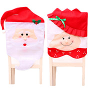 6x Christmas Cute Lady Santa Hat Chair Covers Dinner Home Decor Ornaments Gift, Mr Santa V474-465714