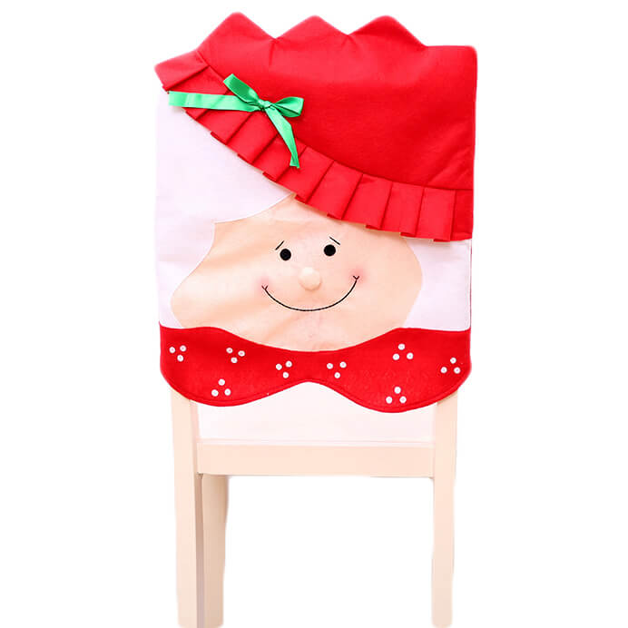 6x Christmas Cute Lady Santa Hat Chair Covers Dinner Home Decor Ornaments Gift, Mrs Santa V474-465715