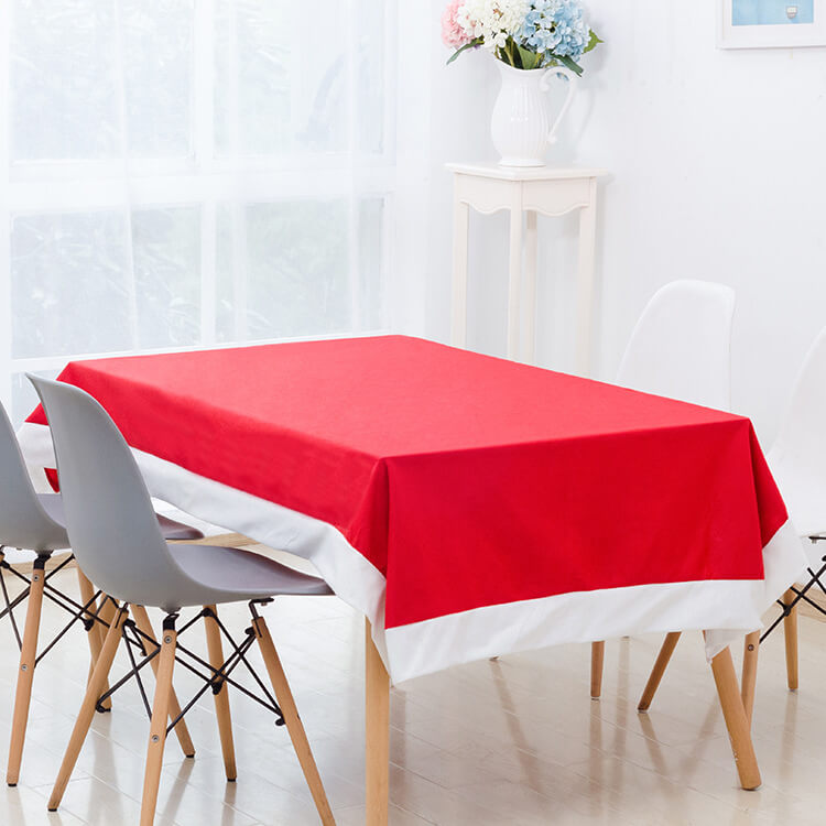 6-10x Christmas Santa Hat Chair Covers Table Cloth Dinner Home Decor Ornaments, Table Cloth (130x180 cm) V474-465730